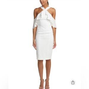 JAYGODFREY Elegant White Off-Shoulder Women's dress $375